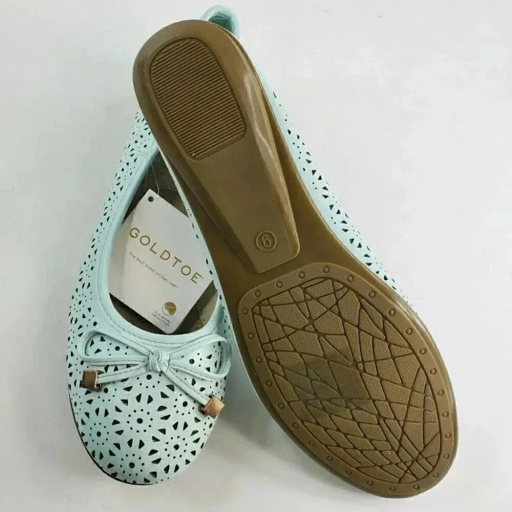 Goldtoe Comfort Plus Memory Foam Slip On Women's Bow Tie Flats Pumps New 7.5/9 - Picture 5 of 10